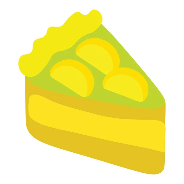 Мультяшний Шматок Лимонного Торта Ізольовано Білому Тлі Векторні Ілюстрації — стоковий вектор