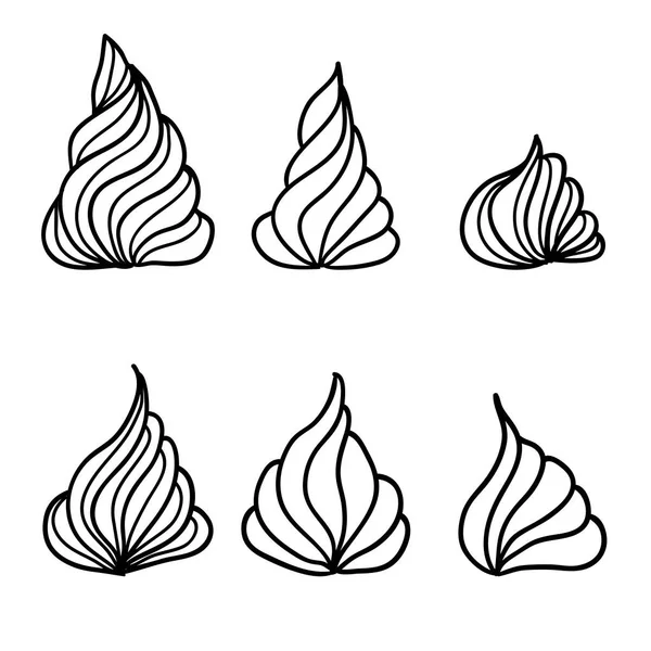 Pasta için krema. Dondurmalı dondurma. Vektör illüstrasyonu.  