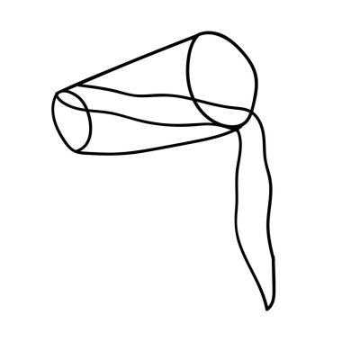 Çizgi film karalaması beyaz arka planda izole edilmiş doğrusal su bardağı. Vektör illüstrasyonu.   