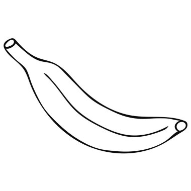 Beyaz arka planda karikatür muzu izole edilmiş. Vektör illüstrasyonu.  