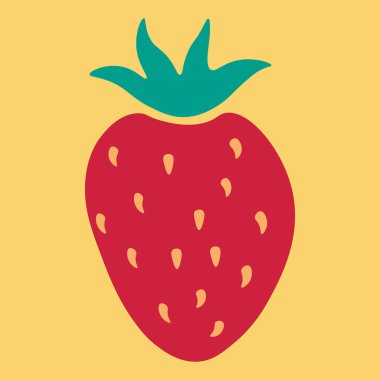 Kırmızı çilek arka planda izole edilmiş. Vektör illüstrasyonu.