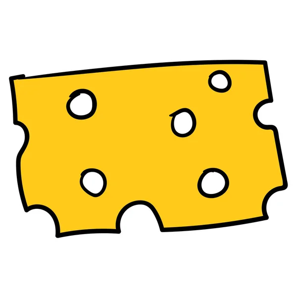 卡通奶酪在白色背景上分离 矢量说明 — 图库矢量图片