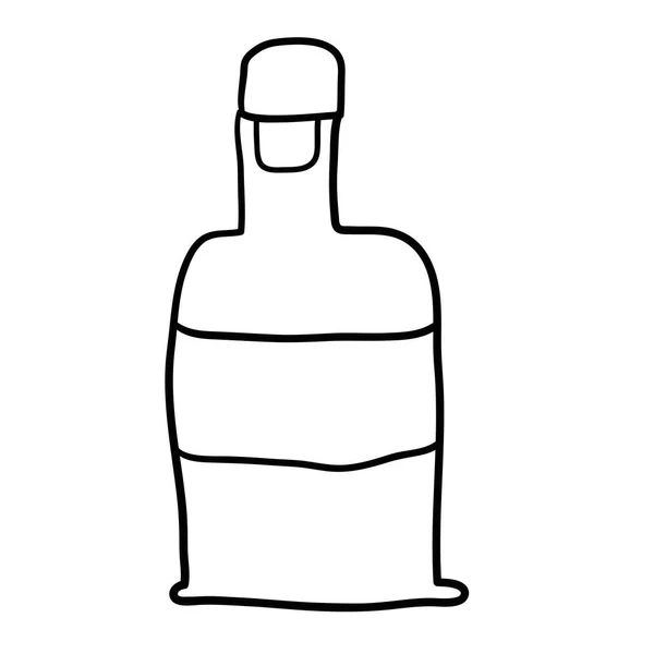 Botella Lineal Garabatos Dibujos Animados Aislada Sobre Fondo Blanco Ilustración — Archivo Imágenes Vectoriales
