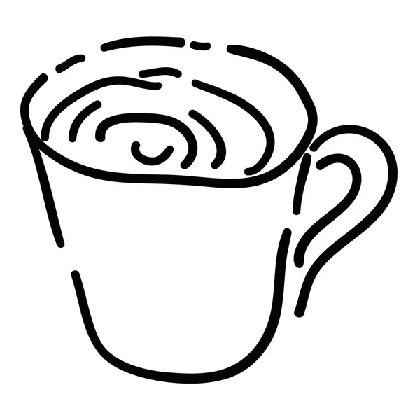 Мультяшна Каракуля Лінійна Чашка Чаю Ізольована Білому Тлі Векторні Ілюстрації — стоковий вектор