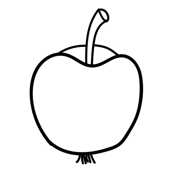 Cartoon Doodle Linearer Apfel Isoliert Auf Weißem Hintergrund Vektorillustration — Stockvektor