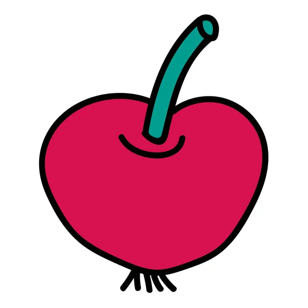 卡通涂鸦线形苹果在白色背景上分离 矢量说明 — 图库矢量图片