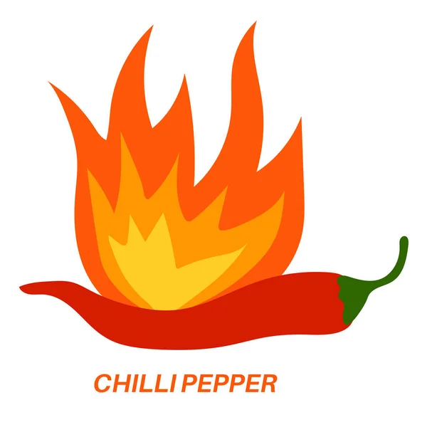 Pimienta Picante Fuego Especias Comida Caliente Icono Cocina Asiática Mexicana — Vector de stock