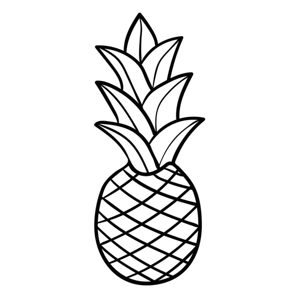 Ananas Isoliert Auf Weißem Hintergrund Cartoon Ananas Vektorillustration — Stockvektor