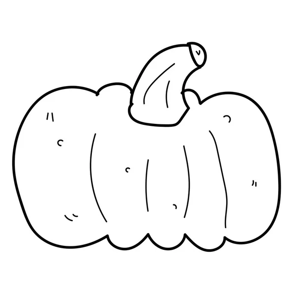 Cartone Animato Lineare Doodle Zucca Retrò Isolato Sfondo Bianco Illustrazione — Vettoriale Stock