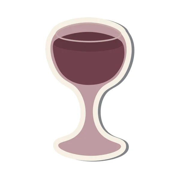Vino Rosso Bicchiere Isolato Fondo Bianco Adesivo — Vettoriale Stock