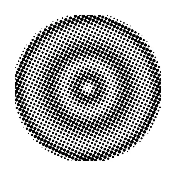 Halbtonrundes Element Isoliert Auf Weißem Hintergrund Radialer Konzentrischer Kreis Vektorillustration — Stockvektor