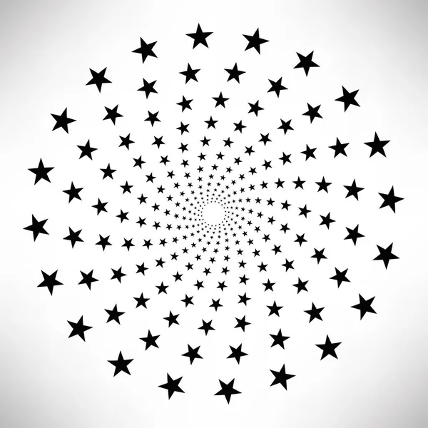 Yıldız yuvarlak elementler, yarım ton ışınları beyaz arka planda izole edilmiş. Siyah logo. Geometrik şekiller. Vektör illüstrasyonu.