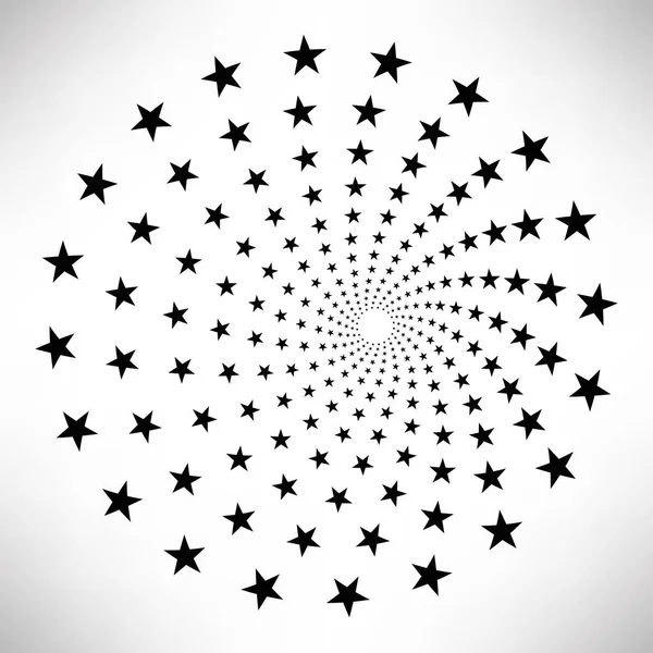 Yıldız yuvarlak elementler, yarım ton ışınları beyaz arka planda izole edilmiş. Siyah logo. Geometrik şekiller. Vektör illüstrasyonu.