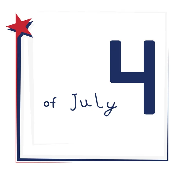 独立記念日カード 7月4日グリーティングカード 7月4日 ベクターイラスト — ストックベクタ