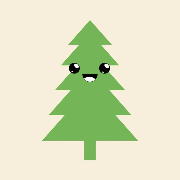 Árbol Navidad Con Decoración Aislada Sobre Fondo Ilustración Vectorial — Vector de stock