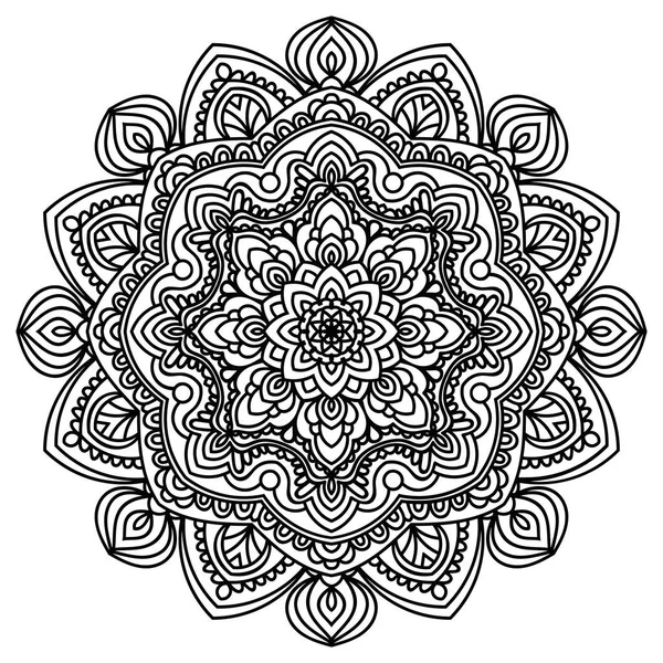 Decoratieve Gedetailleerde Bloemen Mandala Perzisch Turks Arabisch Ronde Complexe Patroon — Stockvector