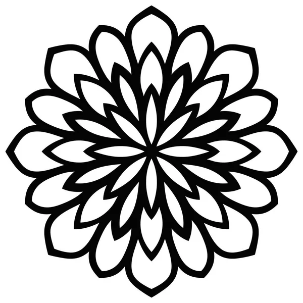 Overzicht Vereenvoudigde Mandala Voor Kleurboek Decoratieve Bloemen Ronde Ornament Stress — Stockvector
