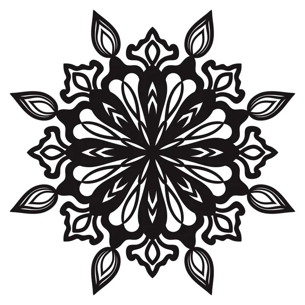 Mandala Decoratieve Ronde Doodle Bloem Geïsoleerd Witte Achtergrond Geometrische Cirkel — Stockvector