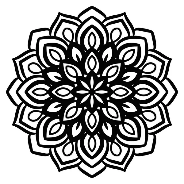 Ornamental Redonda Doodle Flor Isolada Sobre Fundo Branco Mandala Contorno — Vetor de Stock