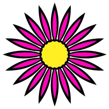 Ana hatlarıyla Mandala. Süslü, yuvarlak karalama çiçeği beyaz arka planda izole edilmiş. Geometrik daire elementi. Vektör illüstrasyonu.