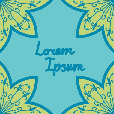 Metnin için boş alanı olan soyut mandala çiçek çerçevesi broşürü. Çiçek arkaplan. Vektör illüstrasyonu.