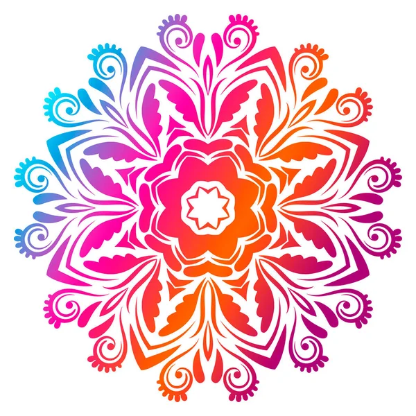Colorido Mandala Flores Degradadas Elemento Decorativo Dibujado Mano Elemento Floral — Archivo Imágenes Vectoriales