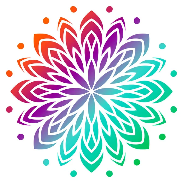 Mandala Fleur Dégradé Coloré Elément Décoratif Dessiné Main Ornement Rond — Image vectorielle