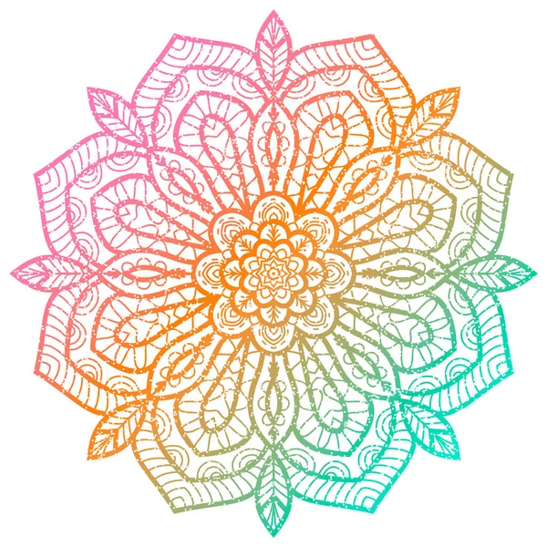 Colorido Contorno Mandala Flor Elemento Decorativo Vintage Flor Garabato Redonda — Archivo Imágenes Vectoriales