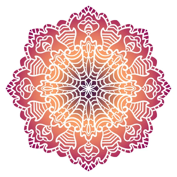 Mandala Colorida Ornamental Redonda Doodle Flor Isolada Sobre Fundo Branco — Vetor de Stock