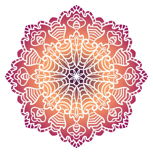 Mandala Coloré Fleur Ronde Ornementale Gribouillis Isolée Sur Fond Blanc — Image vectorielle