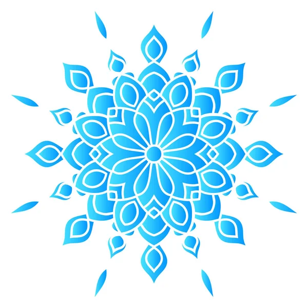 Beyaz arkaplanda mavi kar tanesi simgesi izole edildi. Vektör illüstrasyonu. 