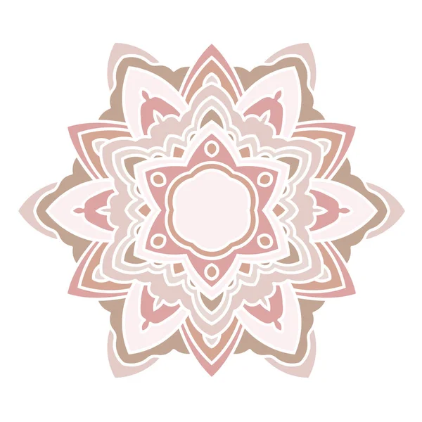 Süslü, yuvarlak karalama çiçeği beyaz arka planda izole edilmiş. Siyah hatlı mandala. Geometrik daire elementi. Vektör illüstrasyonu.