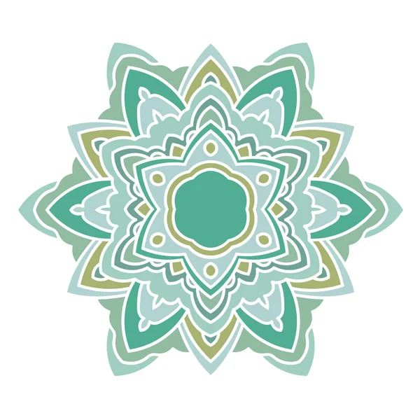 Süslü, yuvarlak karalama çiçeği beyaz arka planda izole edilmiş. Siyah hatlı mandala. Geometrik daire elementi. Vektör illüstrasyonu.