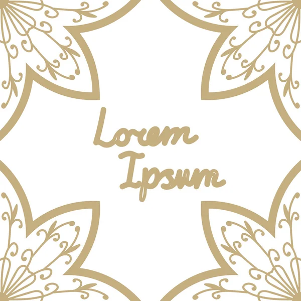 Metnin için boş alanı olan soyut mandala çiçek çerçevesi broşürü. Çiçek arkaplan. Vektör illüstrasyonu.