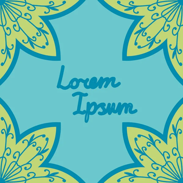 Metnin için boş alanı olan soyut mandala çiçek çerçevesi broşürü. Çiçek arkaplan. Vektör illüstrasyonu.