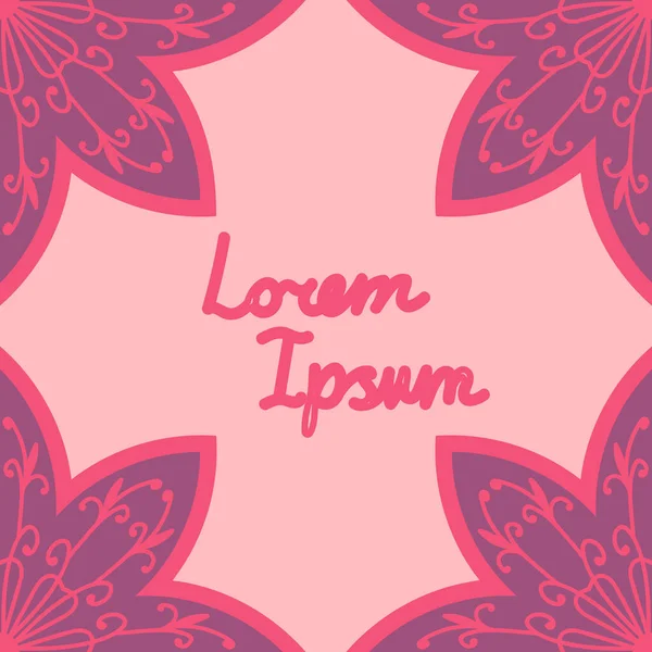 Metnin için boş alanı olan soyut mandala çiçek çerçevesi broşürü. Çiçek arkaplan. Vektör illüstrasyonu.