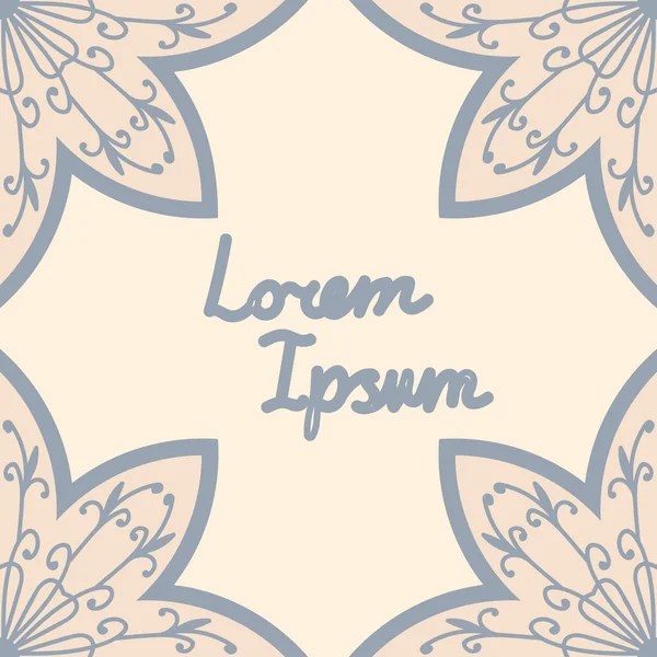 Metnin için boş alanı olan soyut mandala çiçek çerçevesi broşürü. Çiçek arkaplan. Vektör illüstrasyonu.