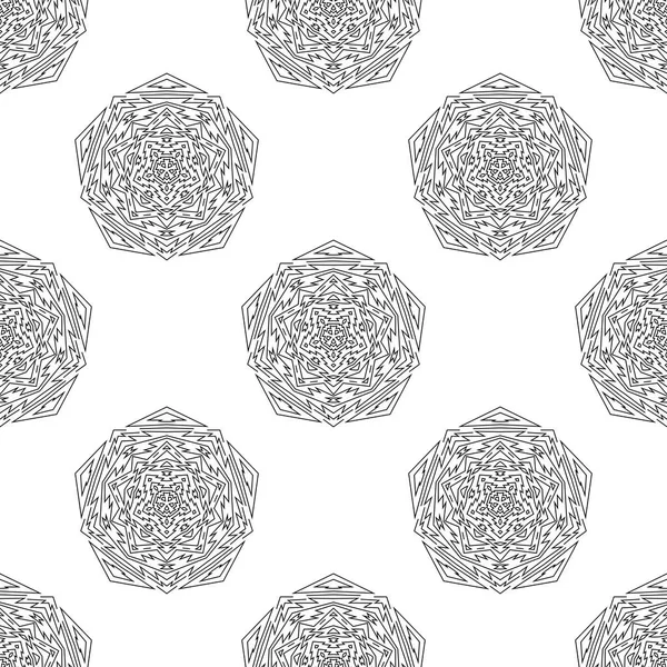 Fantaisie Motif Sans Couture Avec Mandala Ornemental Fond Abstrait Fleurs — Image vectorielle