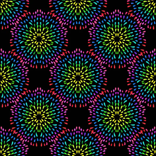 Abstrakcyjny Bezszwowy Wzór Kwiatem Mandali Mozaika Kafelki Kwiatowe Tło Ilustracja — Wektor stockowy