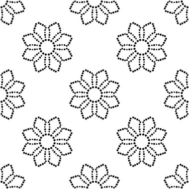 Mandala çiçeğiyle soyut noktasız desen. Mozaik, fayans. Çiçek arkaplan. Vektör illüstrasyonu.     