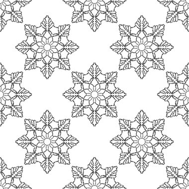 Mandala çiçeğiyle soyut noktasız desen. Mozaik, fayans. Çiçek arkaplan. Vektör illüstrasyonu.     