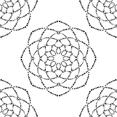 Süslü mandala ile kusursuz bir şablon. Soyut yuvarlak karalama çiçek arkaplanı. Çiçekli geometrik çember. Vektör illüstrasyonu. 