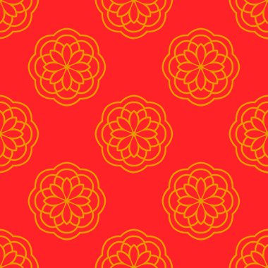 Çiçek süsüsüyle soyut, pürüzsüz desen. Mandala geçmişi. Vektör illüstrasyonu.