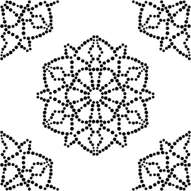 Süslü mandala ile kusursuz bir şablon. Soyut yuvarlak karalama çiçek arkaplanı. Çiçekli geometrik çember. Vektör illüstrasyonu. 