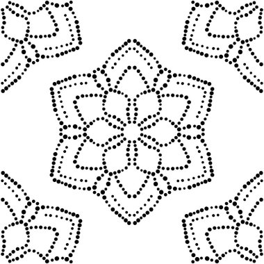 Süslü mandala ile kusursuz bir şablon. Soyut yuvarlak karalama çiçek arkaplanı. Çiçekli geometrik çember. Vektör illüstrasyonu. 