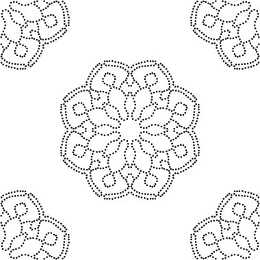 Süslü mandala ile kusursuz bir şablon. Soyut yuvarlak karalama çiçek arkaplanı. Çiçekli geometrik çember. Vektör illüstrasyonu. 