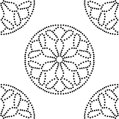 Süslü mandala ile kusursuz bir şablon. Soyut yuvarlak karalama çiçek arkaplanı. Çiçekli geometrik çember. Vektör illüstrasyonu. 