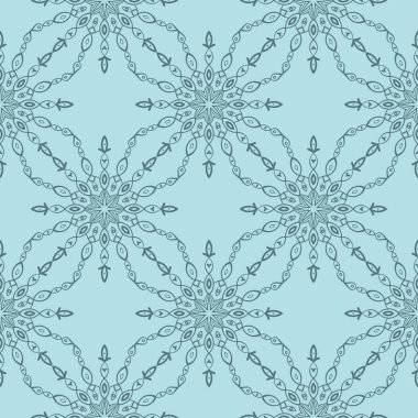 Mandala çiçeğiyle soyut, pürüzsüz desen. Benekli mozaik, fayans. Çiçek arkaplan. Vektör illüstrasyonu.    