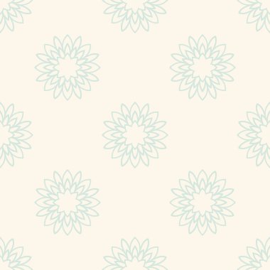 Süslü mandala ile kusursuz bir şablon. Soyut yuvarlak karalama çiçek arkaplanı. Çiçekli geometrik çember. Vektör illüstrasyonu.  