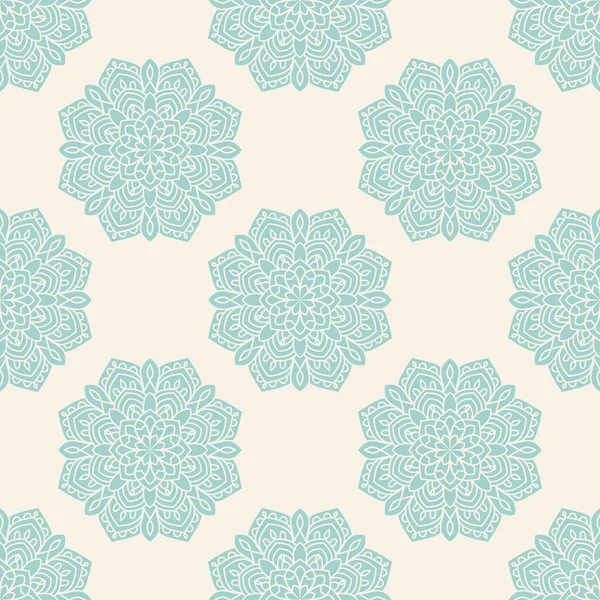 Patrón Sin Costura Abstracto Con Flor Mandala Mosaico Azulejo Fondo — Vector de stock